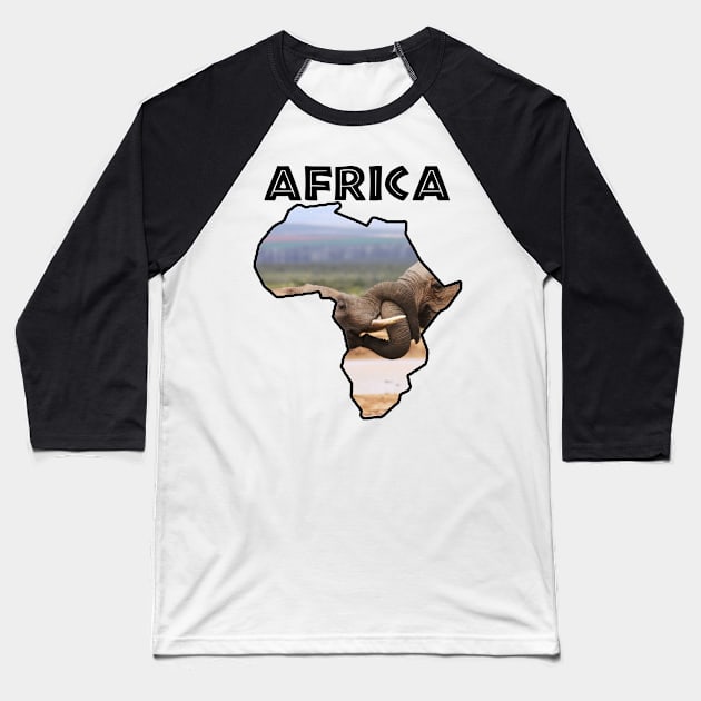 African Wildlife Continent Elephant Tussle Baseball T-Shirt by PathblazerStudios